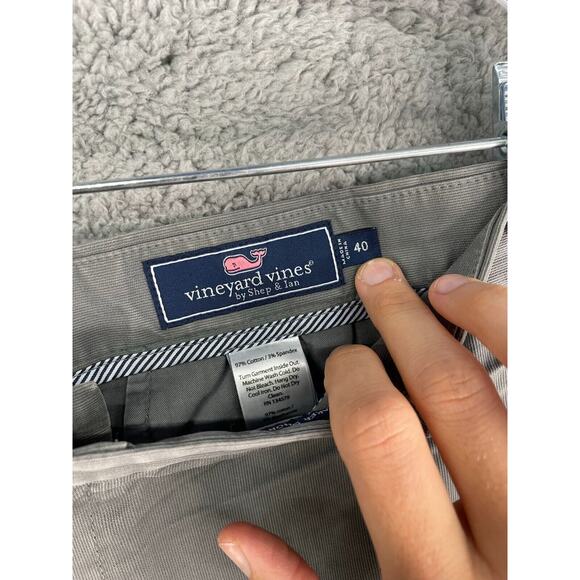 Vineyard Vines Shorts Mens 40 Gray Bermuda Breaker Golf Cotton Zip Close Pockets - Picture 2 of 10